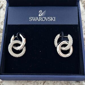 Swarovski Silver Interlocking Crystal Earrings